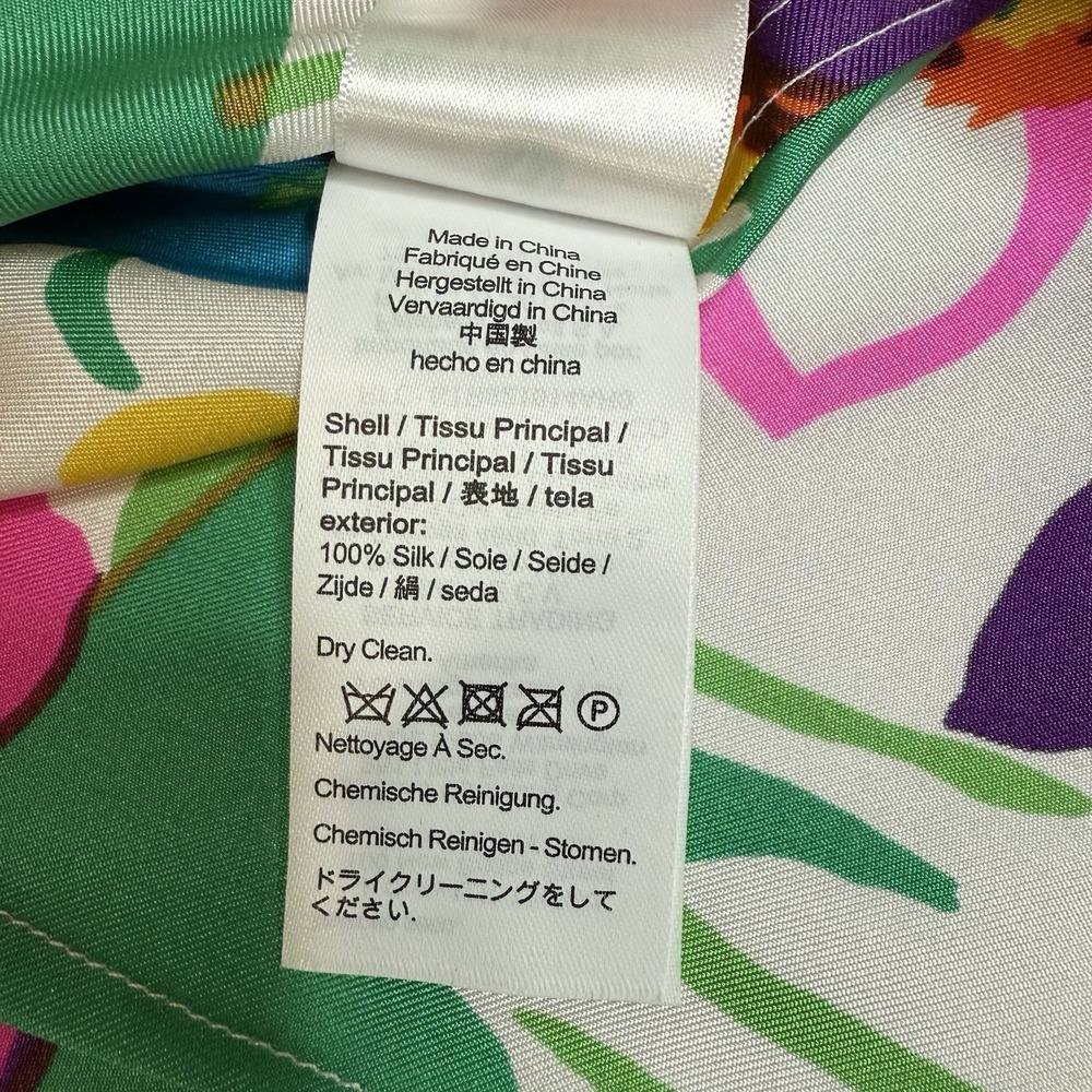 J.Crew Collection 6 Women Spring Silk Floral Button Down Shirt Bold Vibrant Fun - Picture 7 of 10